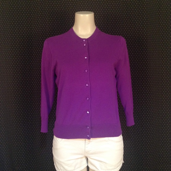 J. Crew Sweaters - J. Crew Purple Cardigan Size L